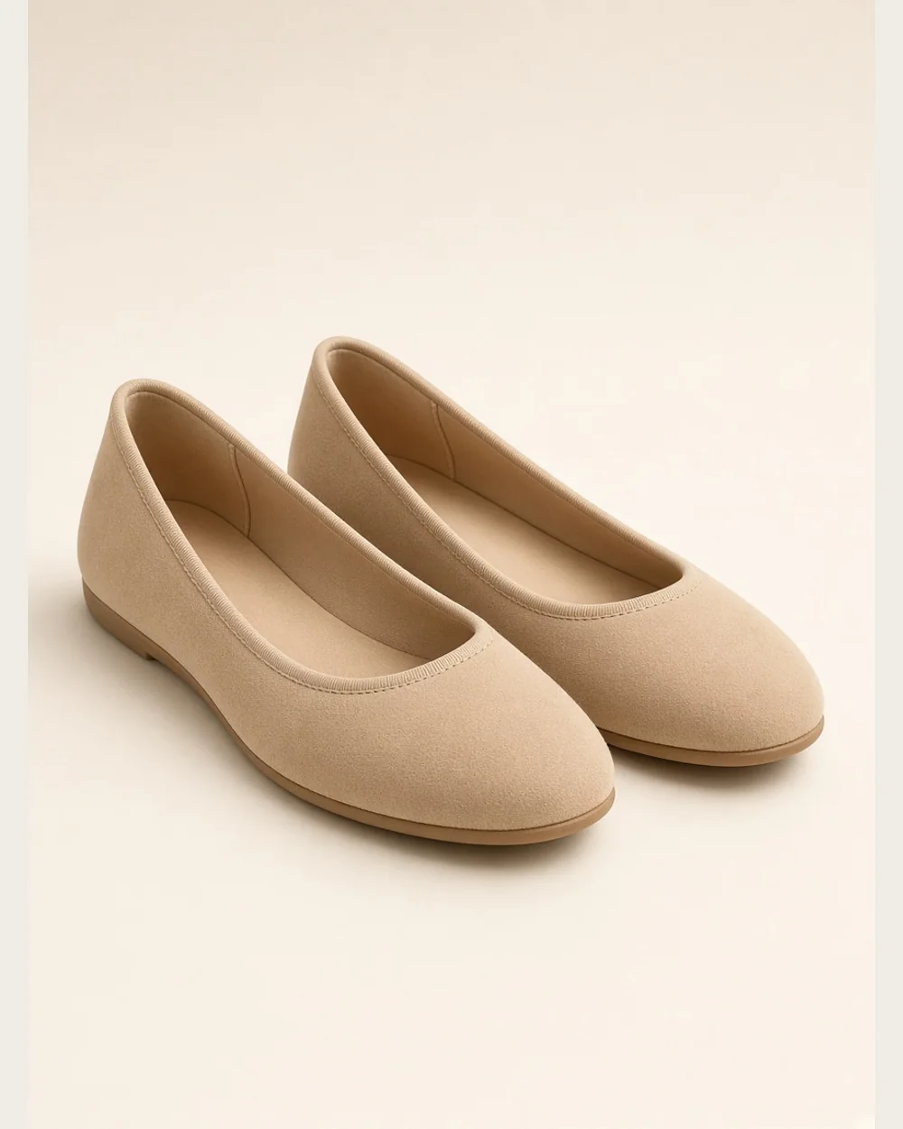 Brown leather ballet flats
